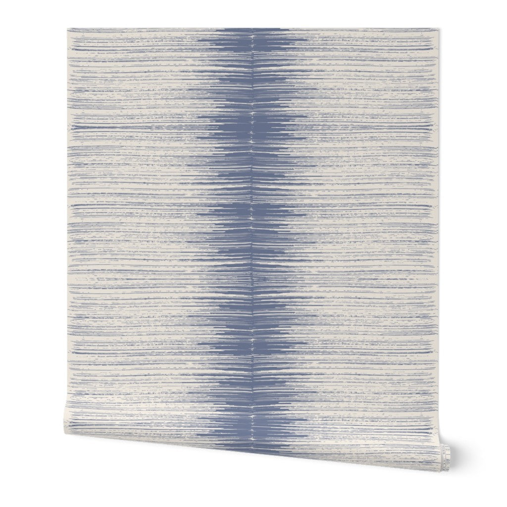 Wallpaper - Brushstroke Stripe in Denim