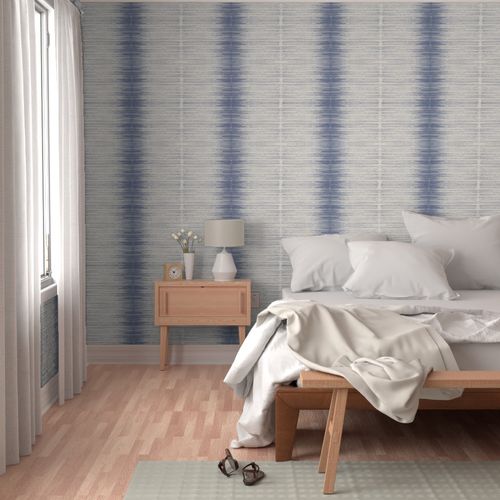 Wallpaper - Brushstroke Stripe in Denim