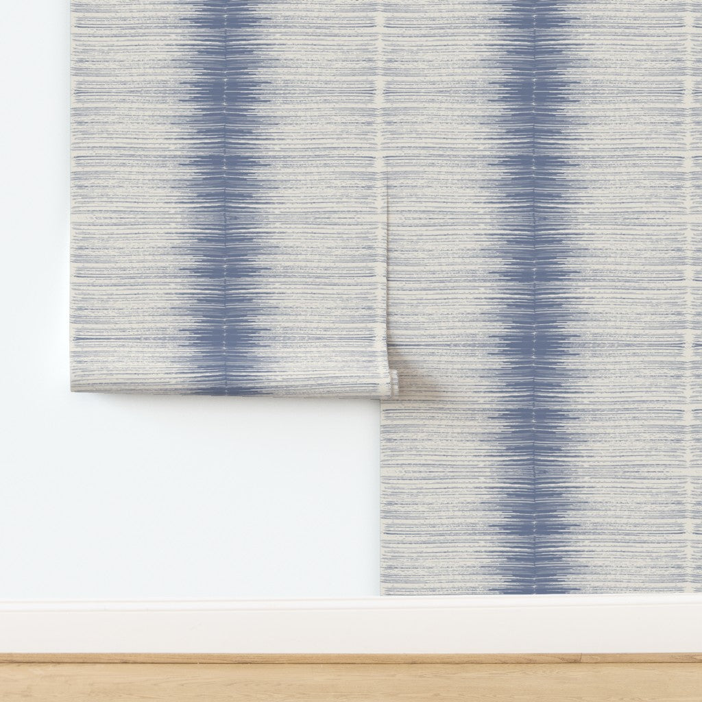 Wallpaper - Brushstroke Stripe in Denim