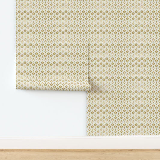Wallpaper - Small Fleur de Lis Goldenrod