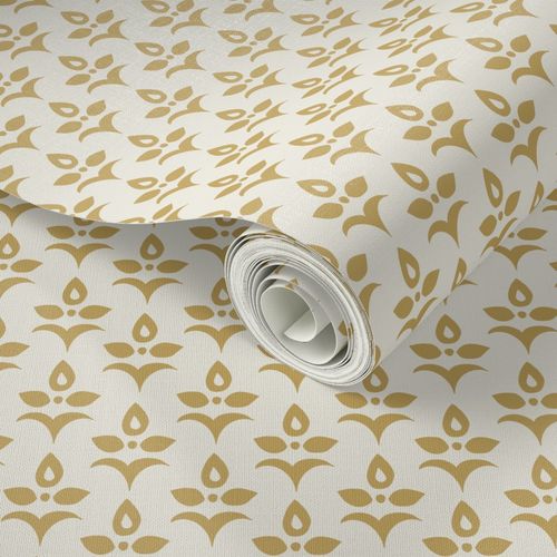 Wallpaper - Small Fleur de Lis Goldenrod