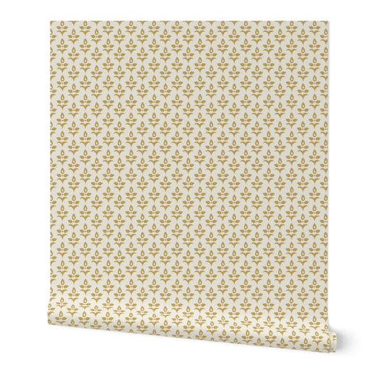 Wallpaper - Small Fleur de Lis Goldenrod