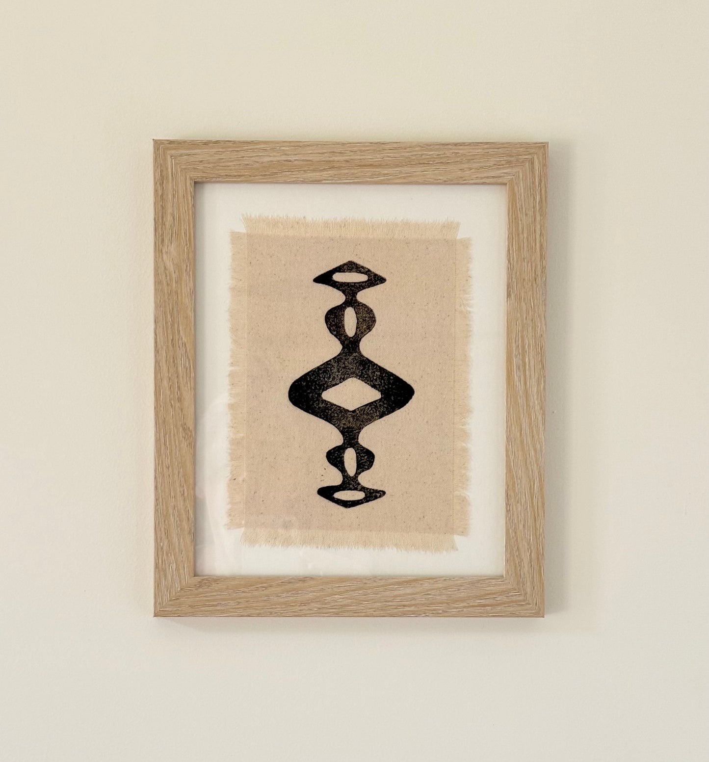 Block Printed Textile Art - Mod Organic