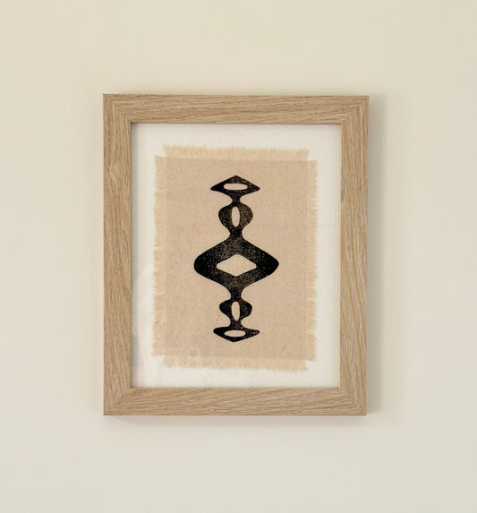 Block Printed Textile Art - Mod Organic