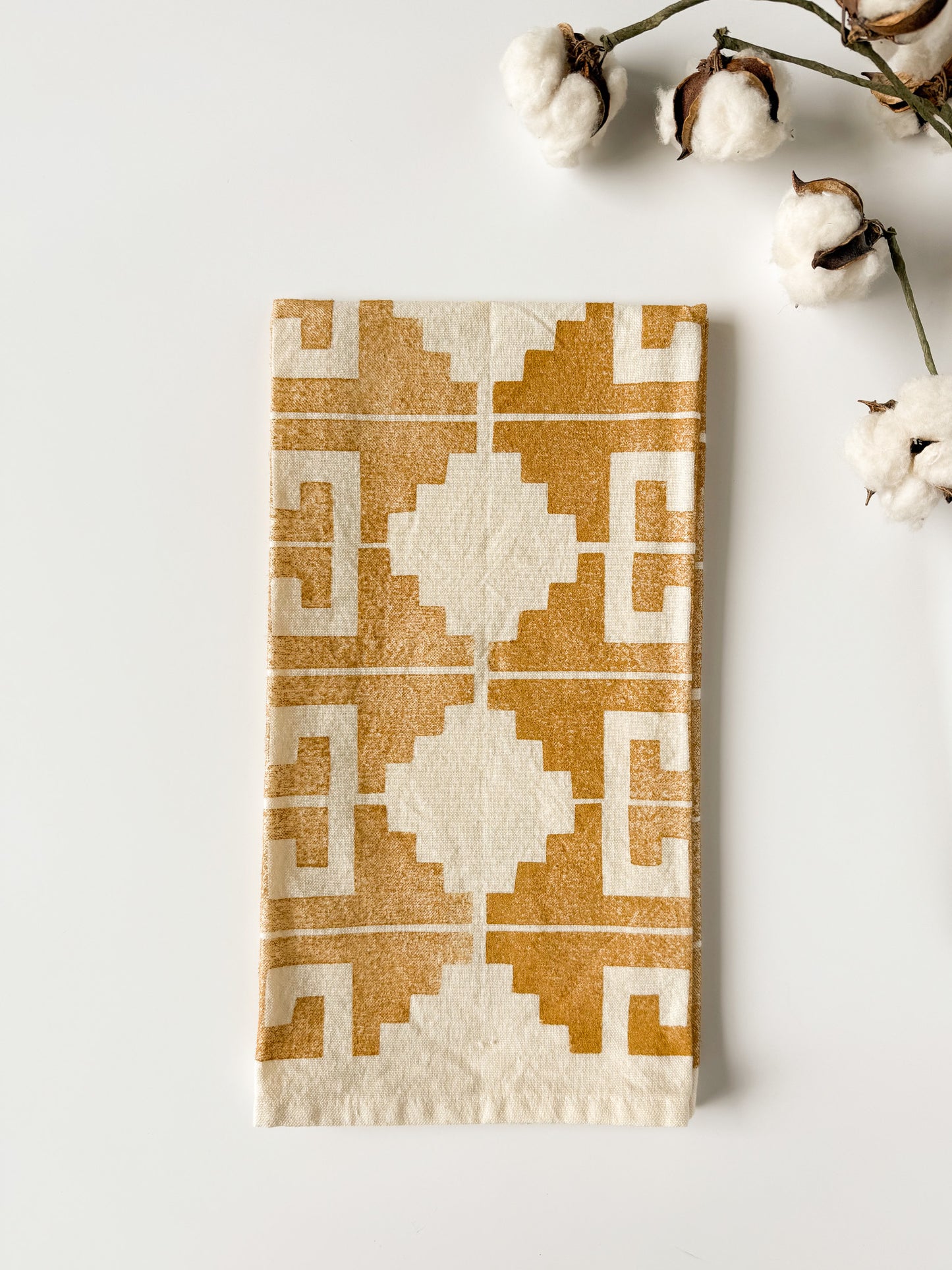 Tea Towel - Block Printed - Greek Key