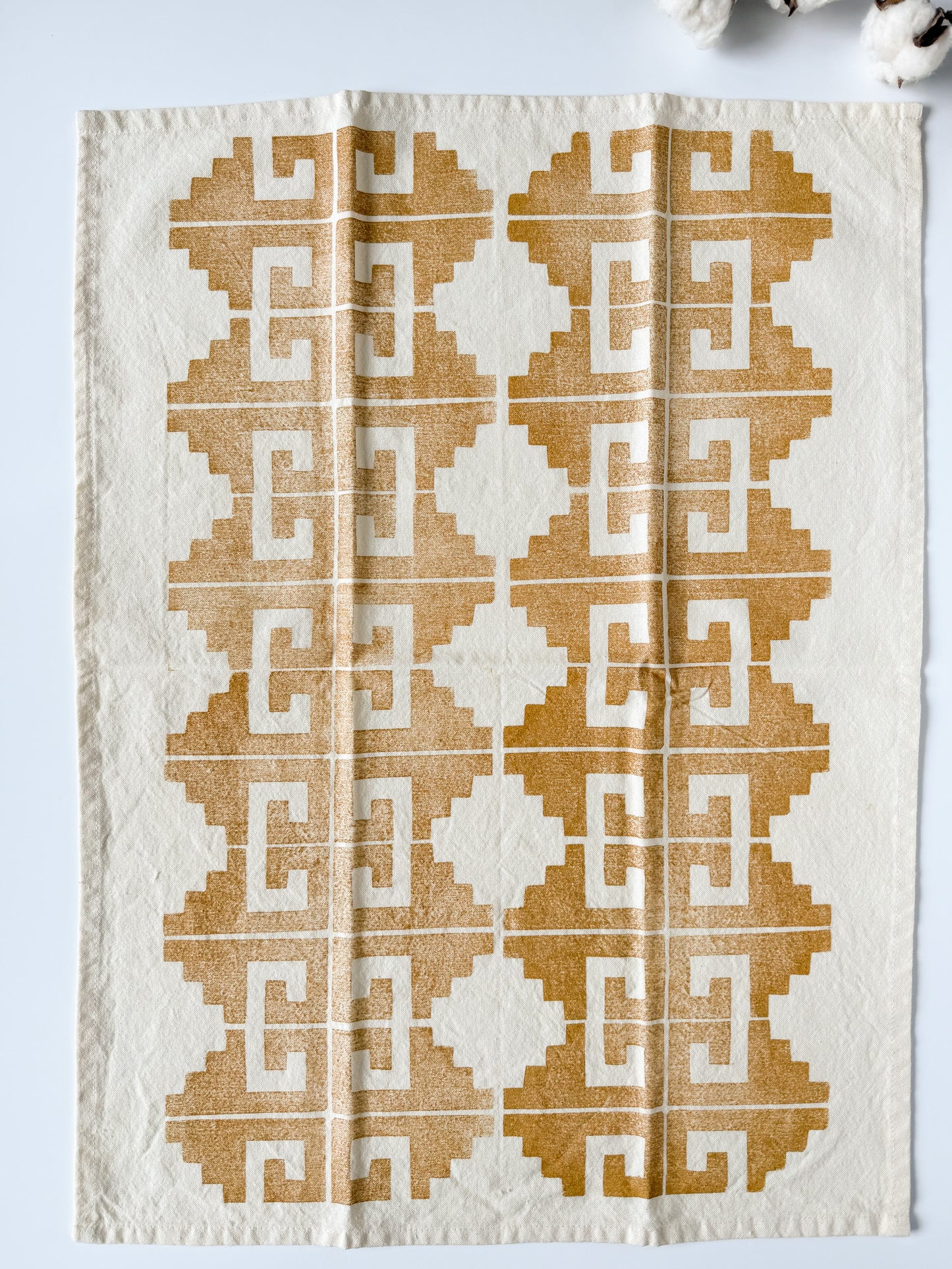 Tea Towel - Block Printed - Greek Key