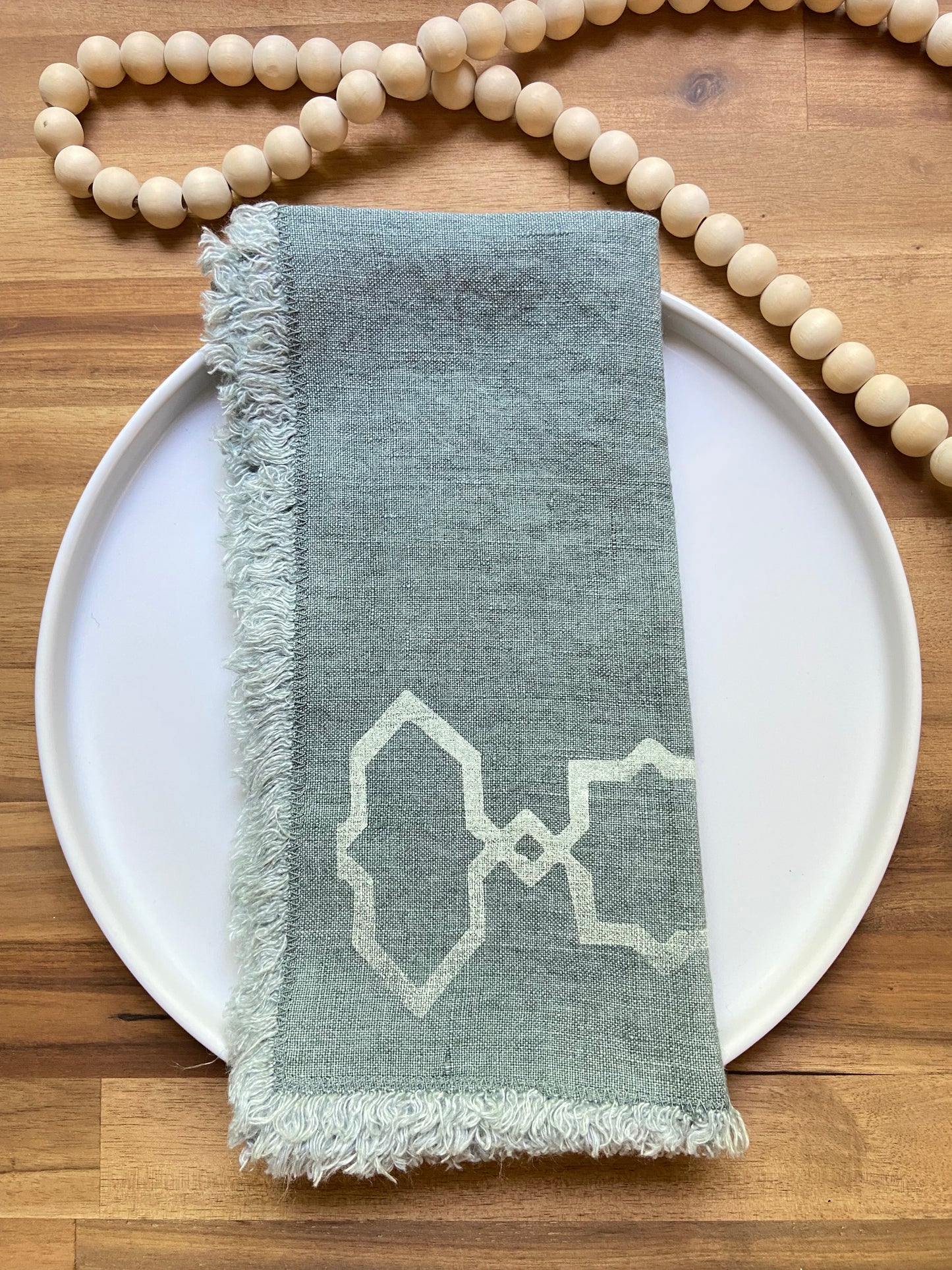 Block Printed Linen Napkins - Set of 4