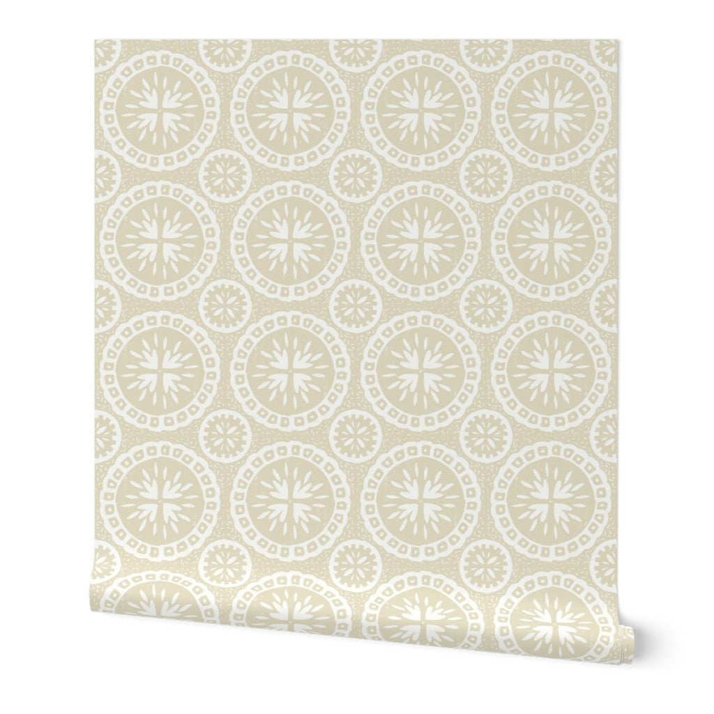 Wallpaper - Vintage Tile Cream